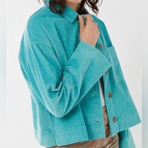 BDG Turquoise Corduroy Button Up Jacket